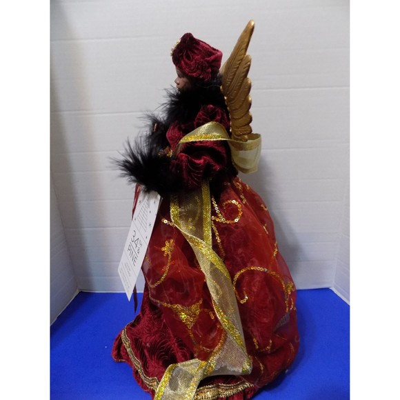 NEW Christmas Black African American Fancy Lady Angel Tree Topper 34th & Pine - Picture 7 of 7